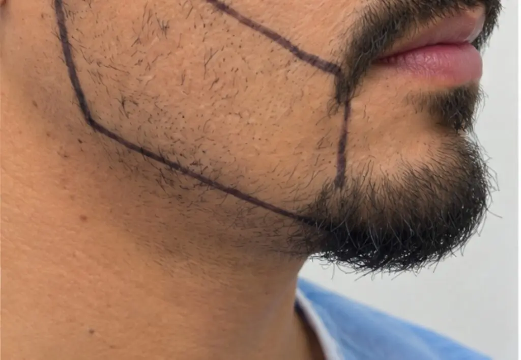 Beard before